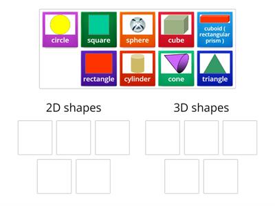 2D shapes and 3D shapes