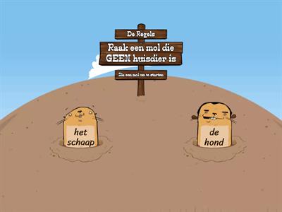 Whack-a-mole thema huisdieren 