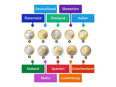 Euro: Verbinde Land und Münze