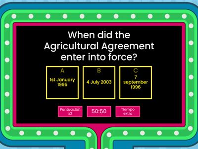 TRIMS AND AGRICULTURAL AGREEMENT 