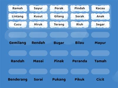 Kata Ganda Berentak  (Padankan pasangan kata ganda yang betul)