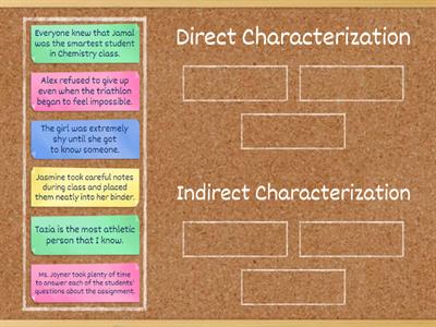 Sorting Practice--Direct and Indirect Characterization