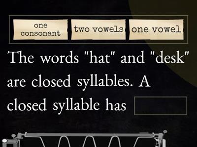 Lesson 1-09 Feature: Three Characteristics of a Closed Syllable