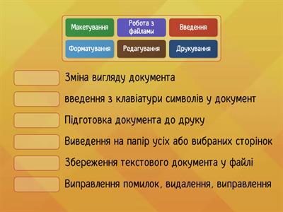 Дії над об’єктами текстового документа