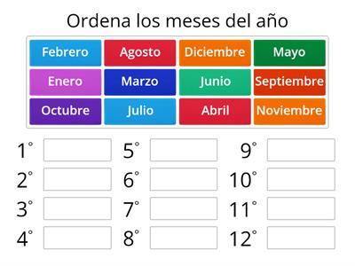 Los meses del año 1