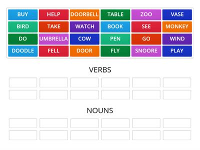 Nouns vs verbs - Teaching resources