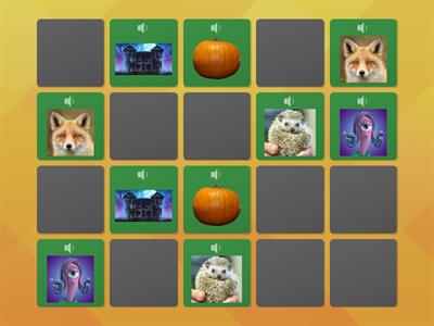 Autumn and Halloween memory game