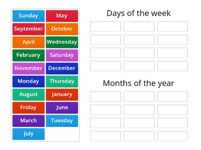 days and month