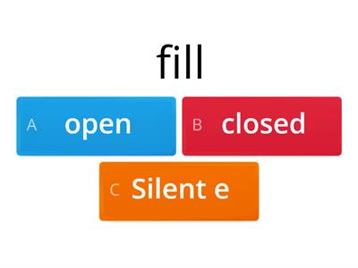 Open, Closed, Silent e syllables