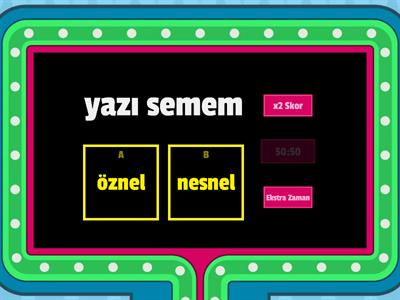  öznel nesnel