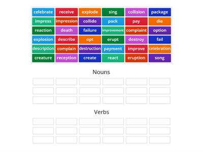 Nouns and verbs (Word Building)