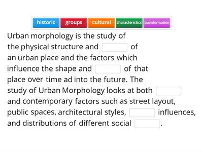 Urban Morphology Summary