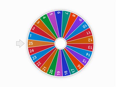 Spelling Bee Wheel (1-25)