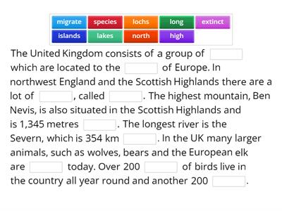 Form 6 (complete the text - the UK)