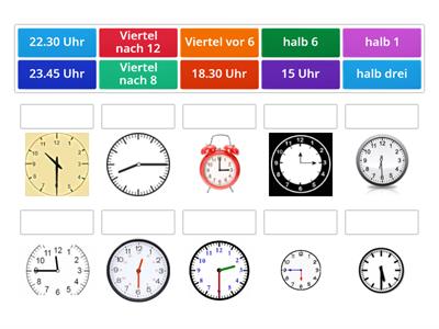 Uhrzeit Zuordnungsübung