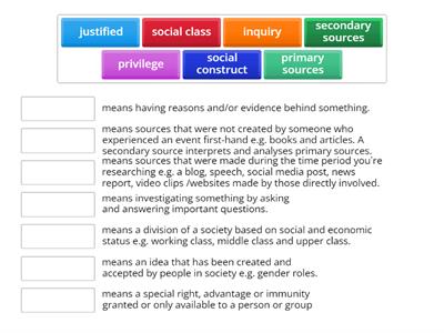 social studies inquiry match up