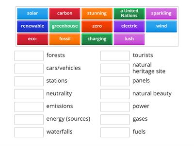 BE15 UNIT 6: ENERGY - WATCH AND LISTEN - COLLOCATIONS