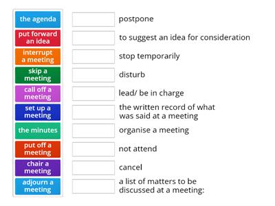 Meetings vocabulary