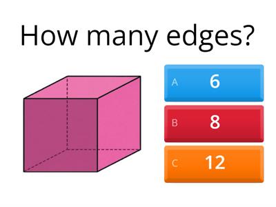 3D Shapes - Faces, Edges and Vertices Quiz