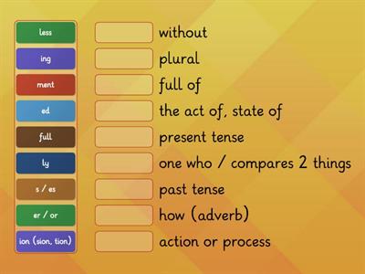 Suffix definition cards