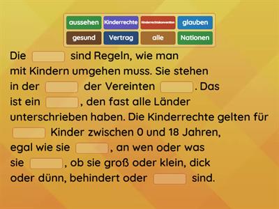  Kinderrechte - Lückentext