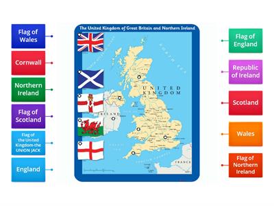 UNITED KINGDOM MAP+FLAGS