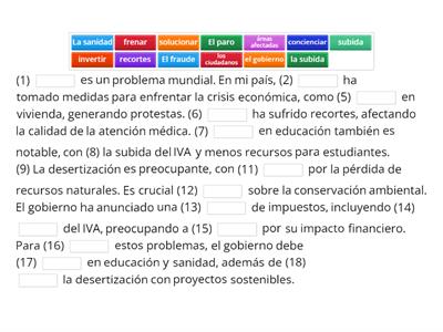 Español B1/2: Problemas de sociedad, vocabulario