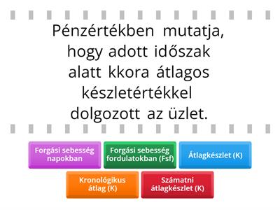 Készletgazdálkodás és mutatószámai - fogalmak 