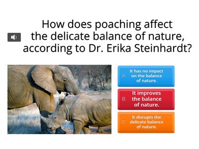 POACHING AND ITS CONSEQUENCES TO THE ENVIRONMENT BALANCE