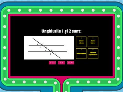 Unghiuri formate de două drepte paralele tăiate de o secantă