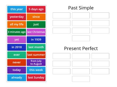 Present Perfect and Past Simple signal words