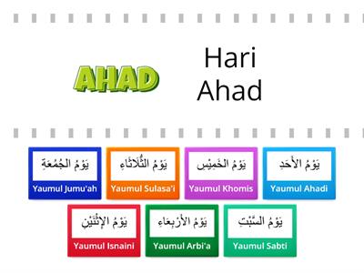 Bahasa Arab Tahun 1: Hari-hari dalam Seminggu