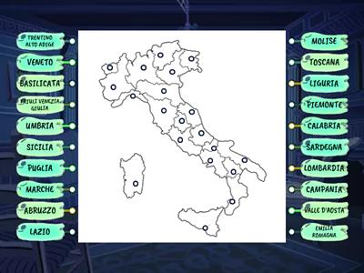 REGIONI D'ITALIA    CARTINA MUTA