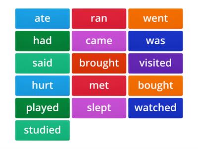 Flip tiles - present and past tense verbs 