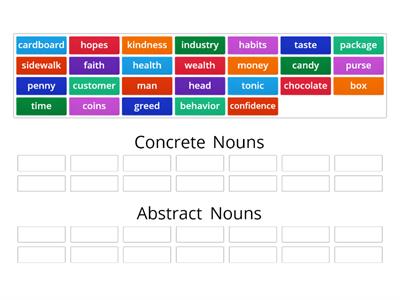 concrete v/s abstract nouns