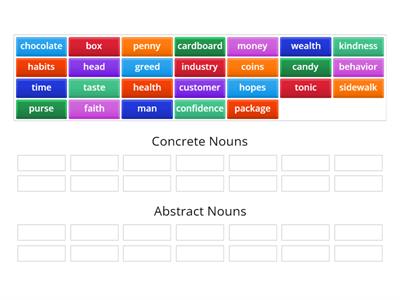 concrete v/s abstract nouns