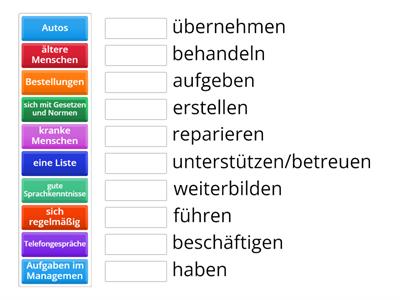 Spektrum A2+ K5 Tätigkeiten in verschiedenen Berufen 