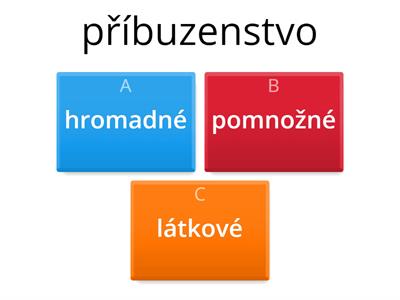 Podstatná jména hromadná, látková, pomnožná