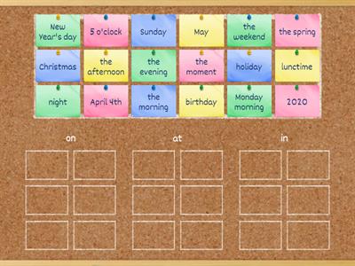 Prepositions of time