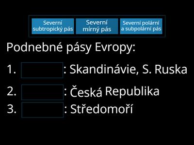 Podnebí Evropy - Doplňování