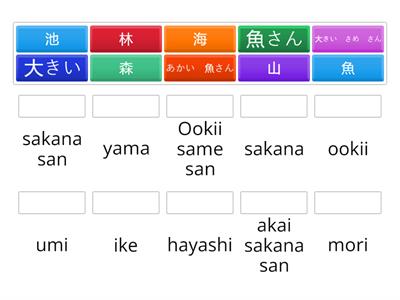 Y4　kanji reading for Neko chan to sakana san