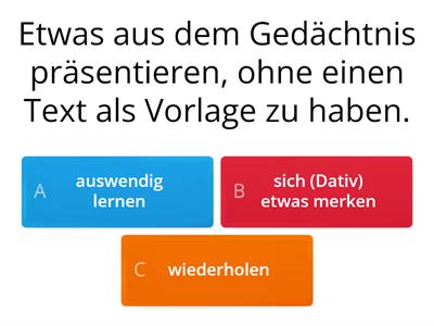 Aspekte neu B1 plus Kap. 5 Wortschatz zum Thema "Lernen"