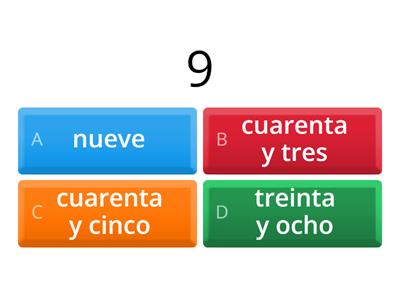 Spanish numbers 1 - 50
