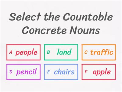 Countable or Uncountable Concrete Nouns