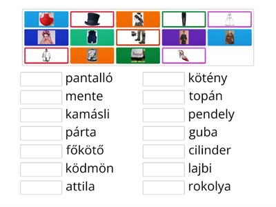 Régi ruhaneműk( szókincsbővítés)