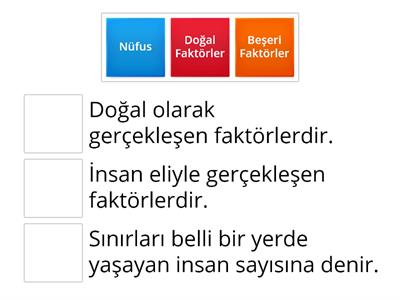 SOSYAL BİLGİLER 7 İNSANLAR, ÇEVRELER VE YERLER ÜNİTESİ KAVRAMLARI