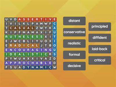 Character adjectives - Leadership