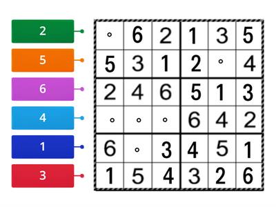 Akıllı Oyunlarım Projesi Sudoku 6 lı
