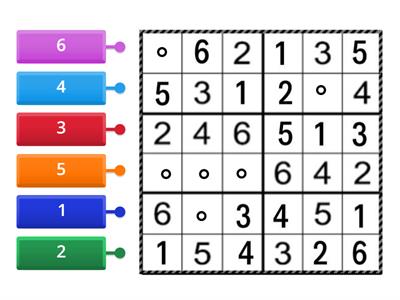 Akıllı Oyunlarım Projesi Sudoku 6 lı