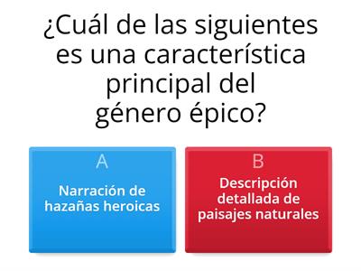 Preguntas del género epico